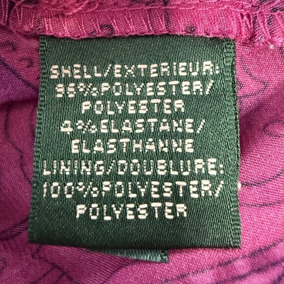 Ralph Lauren Dress Size 10 Pink Fuchsia Paisley Sleeveless A-Line Surplice Midi - Picture 9 of 10